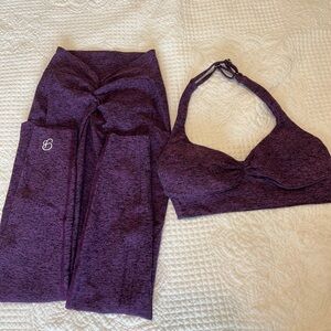 Bombshell v back legging and backless bra size small